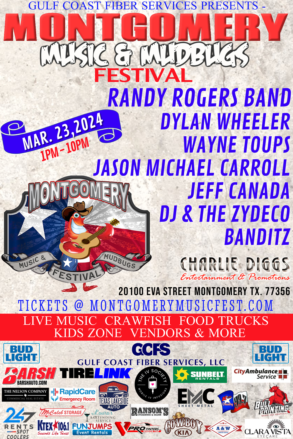 Montgomery Music and Mudbugs Festival Montgomery Outhouse Tickets